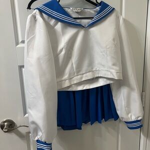 Haikyuu White and Blue Sailor Uniform